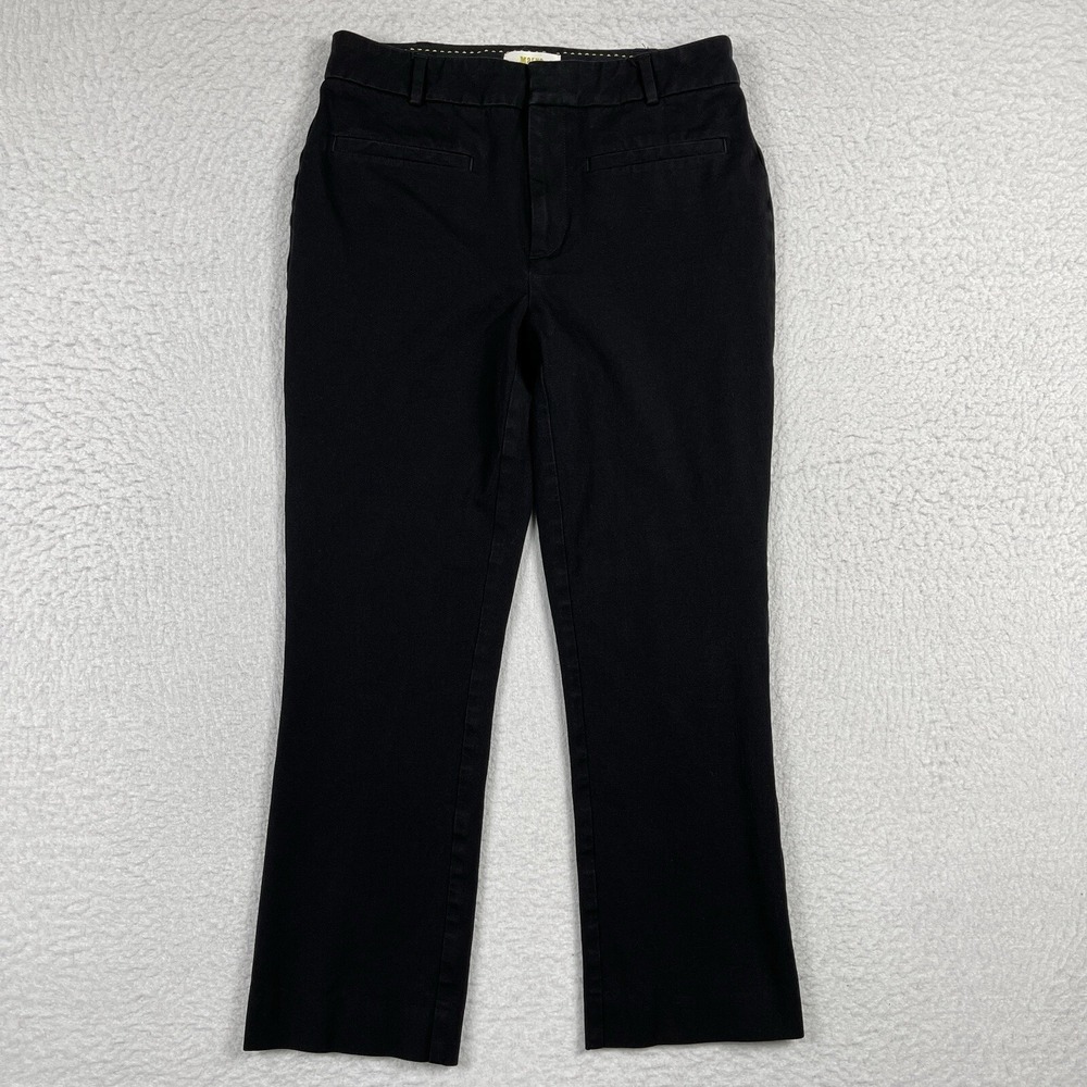 Maeve Anthropologie Pants Womens 4 Black Crop Trousers Career Straight Leg Work